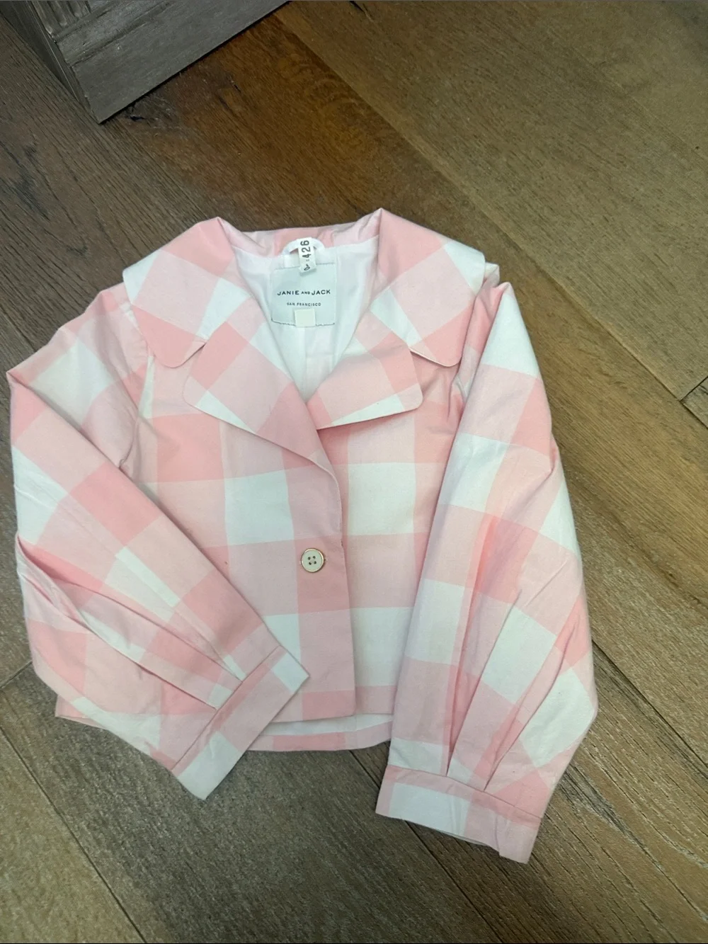 Janie and Jack Pink & White Gingham Button-Front Shirt